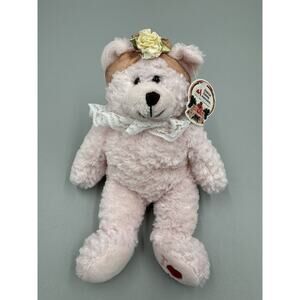 2003 MARCH OF DIMES Plushland Pink Beanie Teddy Bear Sugar N Spice I Love Mom 8”